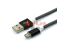 MICRO USB数据线黑色 尼龙编织充电线 安卓通用数据线