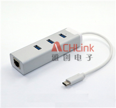 USB Type-c 百兆网+USB3.0 HUB扩展器