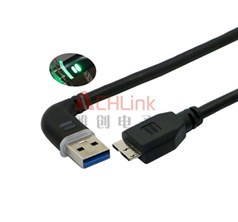 发光数据线 USB3.0移动硬盘线   AM转MICRO连接线