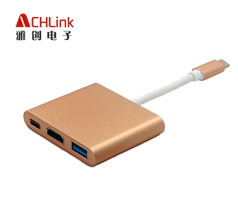 USB3.1 Type-C TO H转接线 USB HUB Type-C转H高清线带供电 HUB 集线器