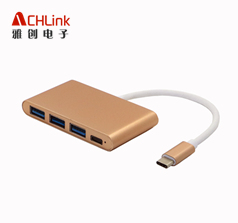 新品爆款Type-c转换器| type c集线转换器| usb hub一拖四 |USB3.1 Type-C PD HUB 3.0|type-c转接头带PD充电